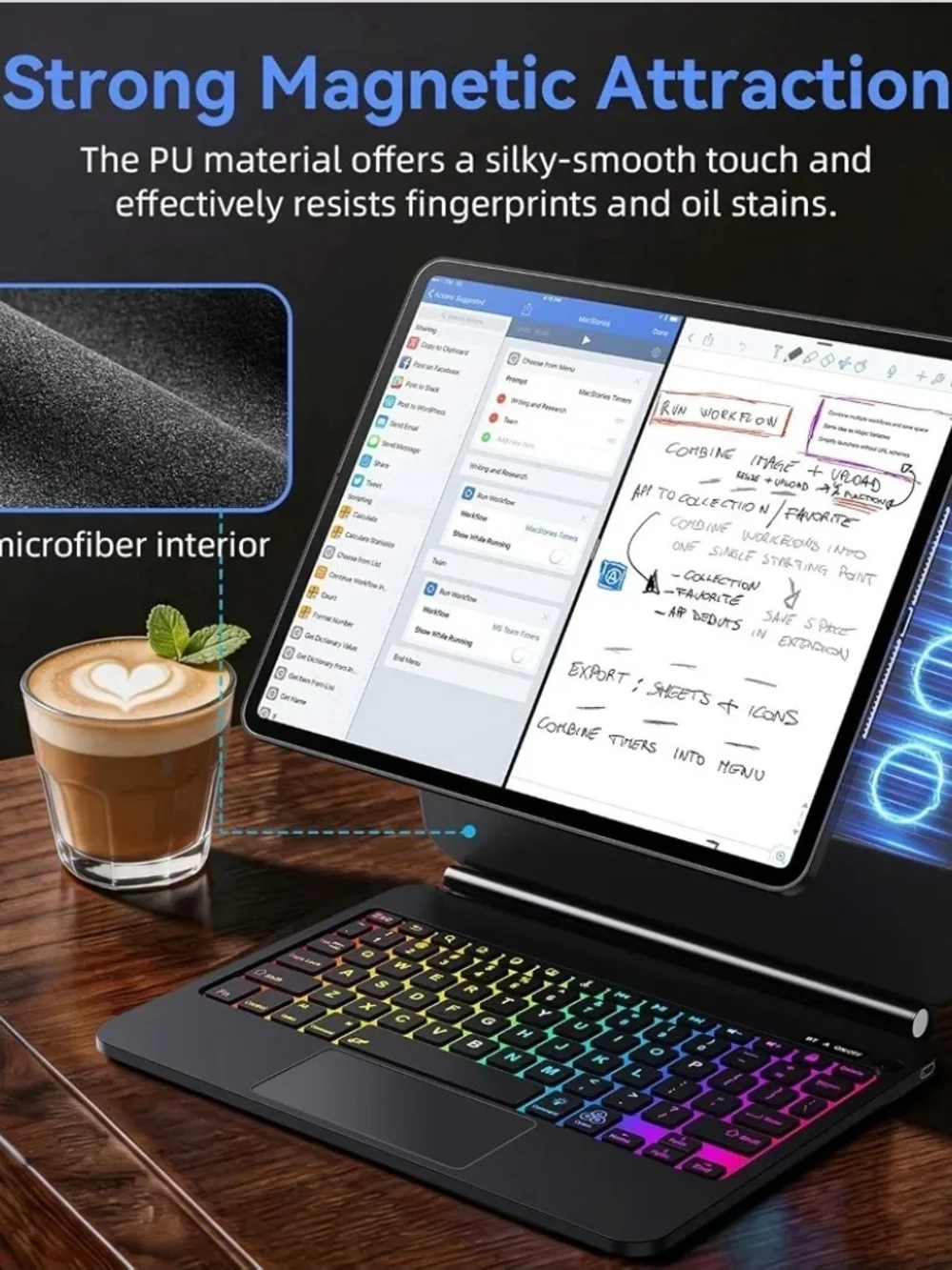 iPad Air 13 M4 M3 M2 Keyboard Case Pro 12.9 Backlit Trackpad Magnetic Stand